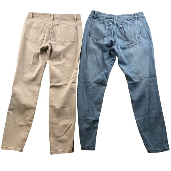J.Jill Denim Womens Jeans Size 4 Lot Of Two Authentic Fit Slim Ankle Blue Bleige - Picture 2 of 16